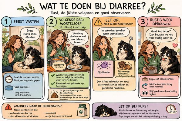 Mijn hond heeft diarree, wat kun je doen?