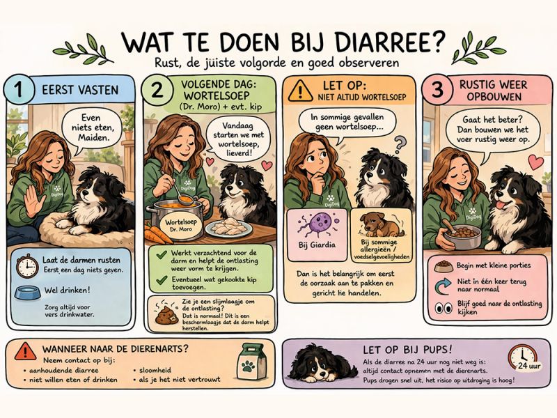 Mijn hond heeft diarree, wat kun je doen?